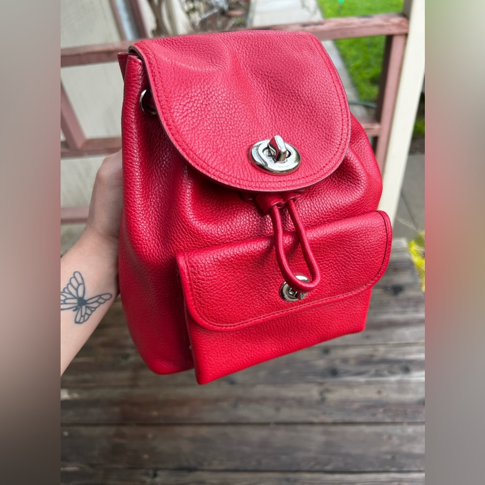 Red small coach backpack